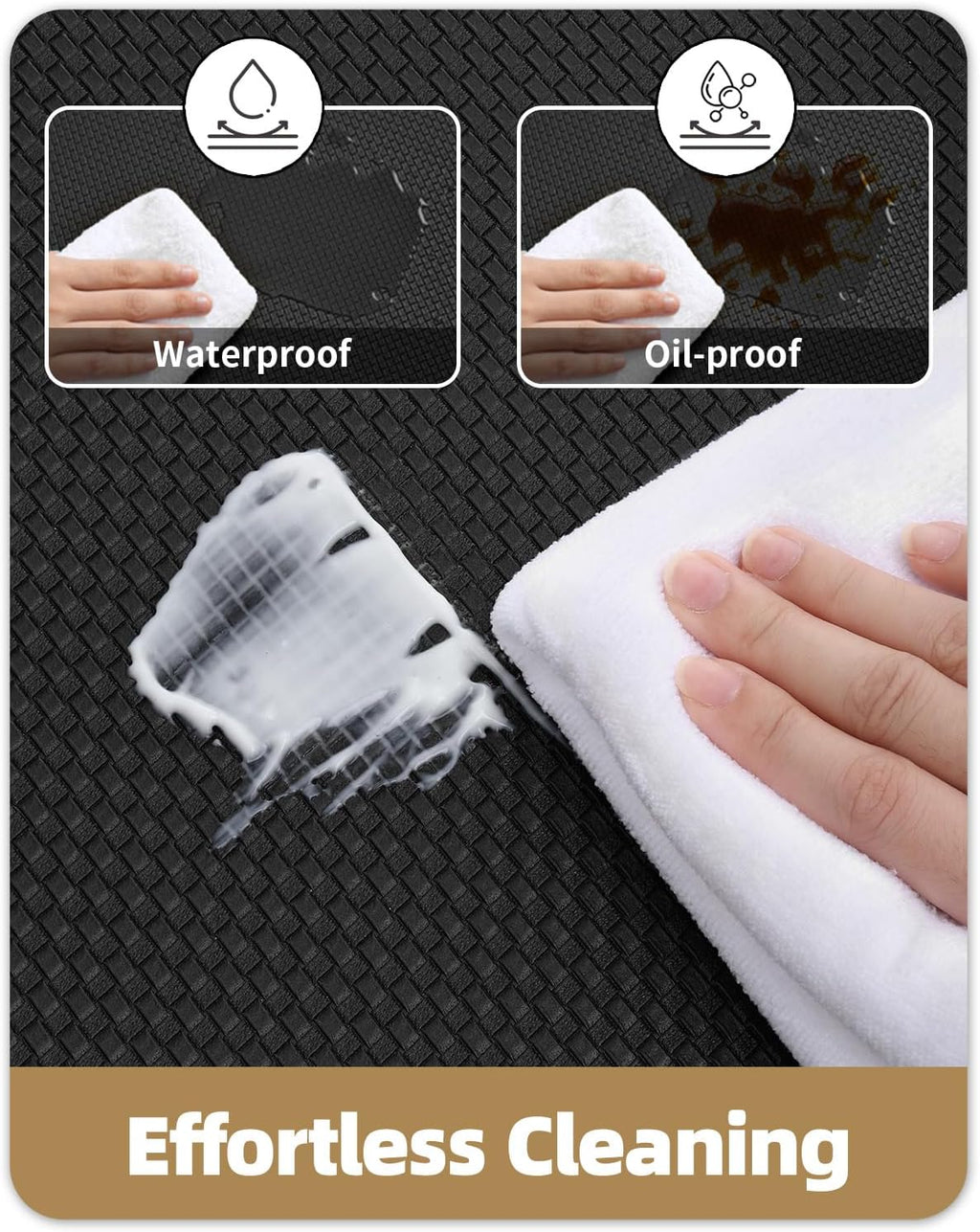 anti Fatigue Cushion Kitchen Mat for Floor -17"X59",Easy Clean, Water & Oil Proof, anti Slip, Foam Rubber Runner Rug for Front Sink Comfort Standing,Black